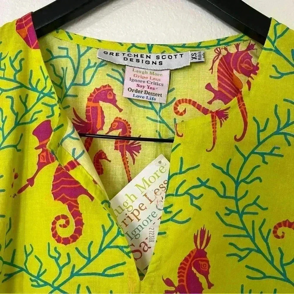 Gretchen Scott Seahorse Cotton Tunic Cover Up - Picture 2 of 5